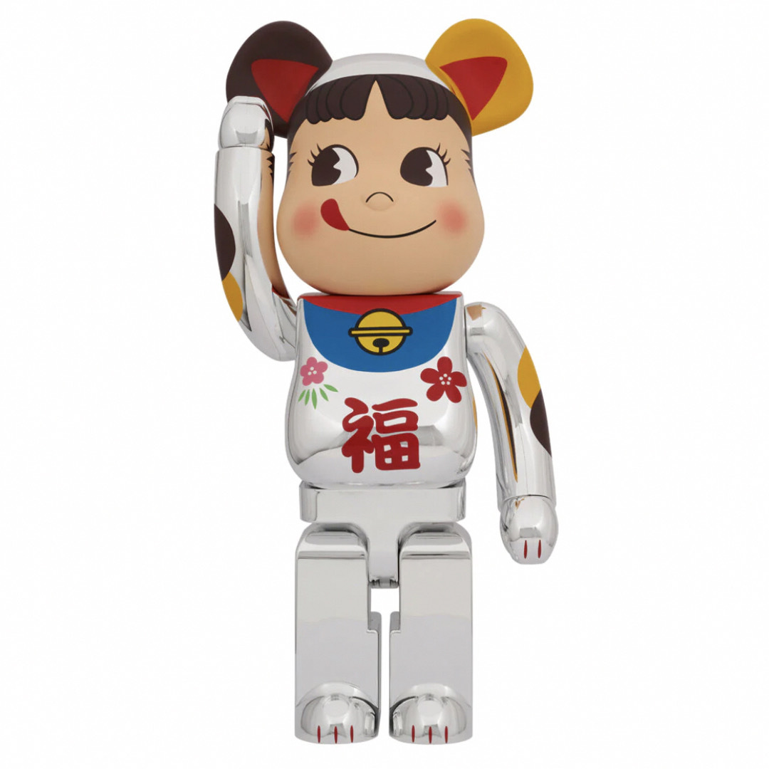 MEDICOM TOY - BE@RBRICK 招き猫 ペコちゃん 福 銀メッキ 1000％