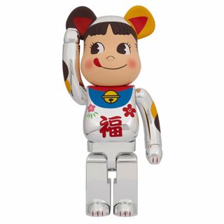 メディコムトイ(MEDICOM TOY)のBE@RBRICK 招き猫 ペコちゃん 福 銀メッキ 1000％(その他)