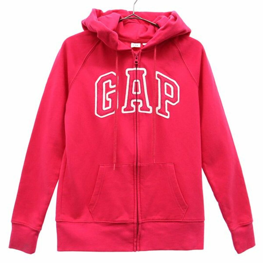 GAP - ギャップ ロゴワッペン 長袖 ジップパーカー XS ピンク GAP