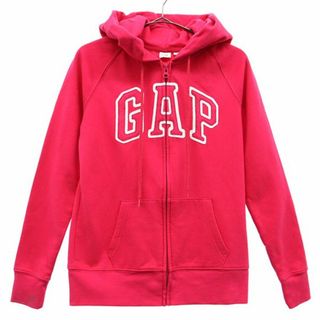 ギャップ(GAP)のギャップ ロゴワッペン 長袖 ジップパーカー XS ピンク GAP スウェット レディース 古着 【231125】(パーカー)