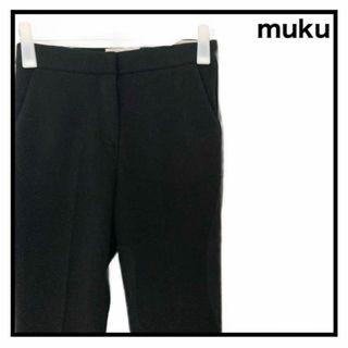 【muku】　スラックス　パンツ　レディース　ブラック　無地　カジュアル　M(その他)