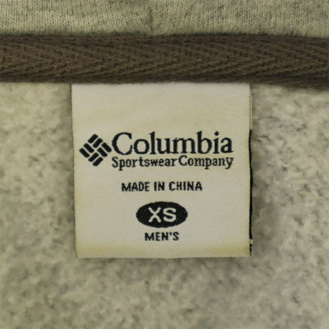 Columbia(コロンビア)のコロンビア ロゴ刺繍 長袖 ジップパーカー XS グレー Columbia 裏起毛 メンズ 古着 【231125】 メンズのトップス(パーカー)の商品写真