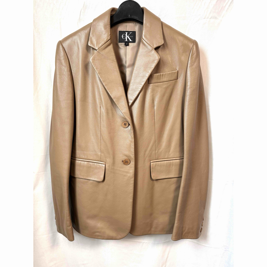 Calvin Klein(カルバンクライン)のck カルバンクライン　レザージャケット レディースのジャケット/アウター(テーラードジャケット)の商品写真