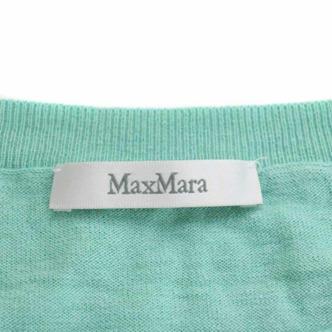 マックスマーラ ニット カットソー シルク リネン混 長袖 L 黄緑約51cmゆき丈