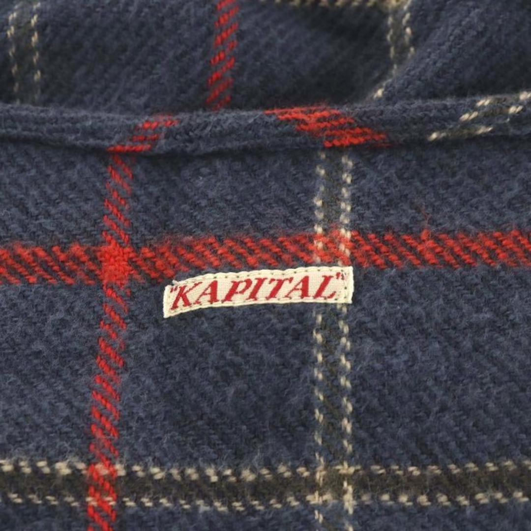 KAPITAL(キャピタル)のキャピタル ワンピース ミモレ ロング 7分袖 チェック柄 コットン S 青 赤 レディースのワンピース(ロングワンピース/マキシワンピース)の商品写真