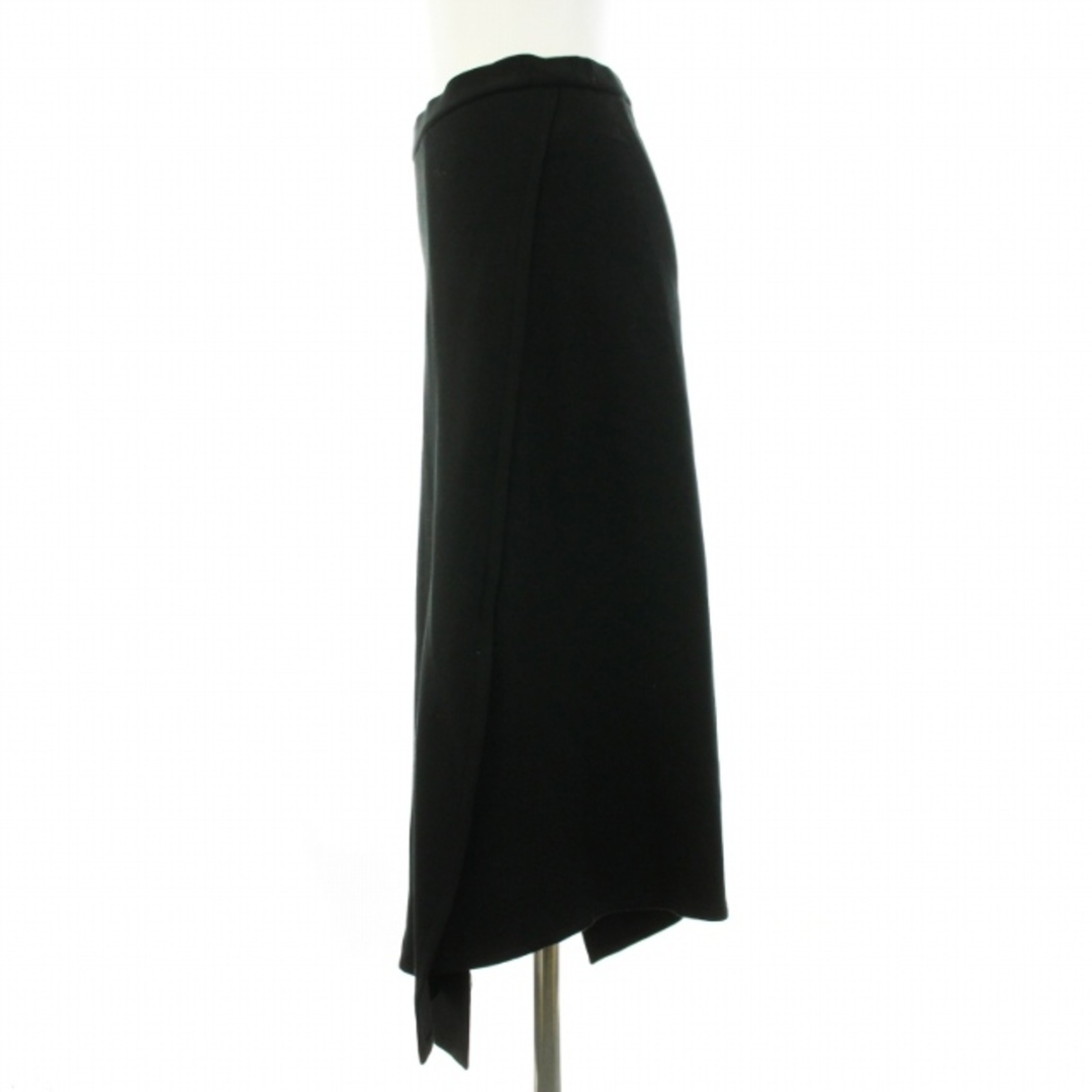 HELMUT LANG(ヘルムートラング)のヘルムートラング フェイクラップスカート ミモレ ロング ウエストゴム 黒 レディースのスカート(ロングスカート)の商品写真