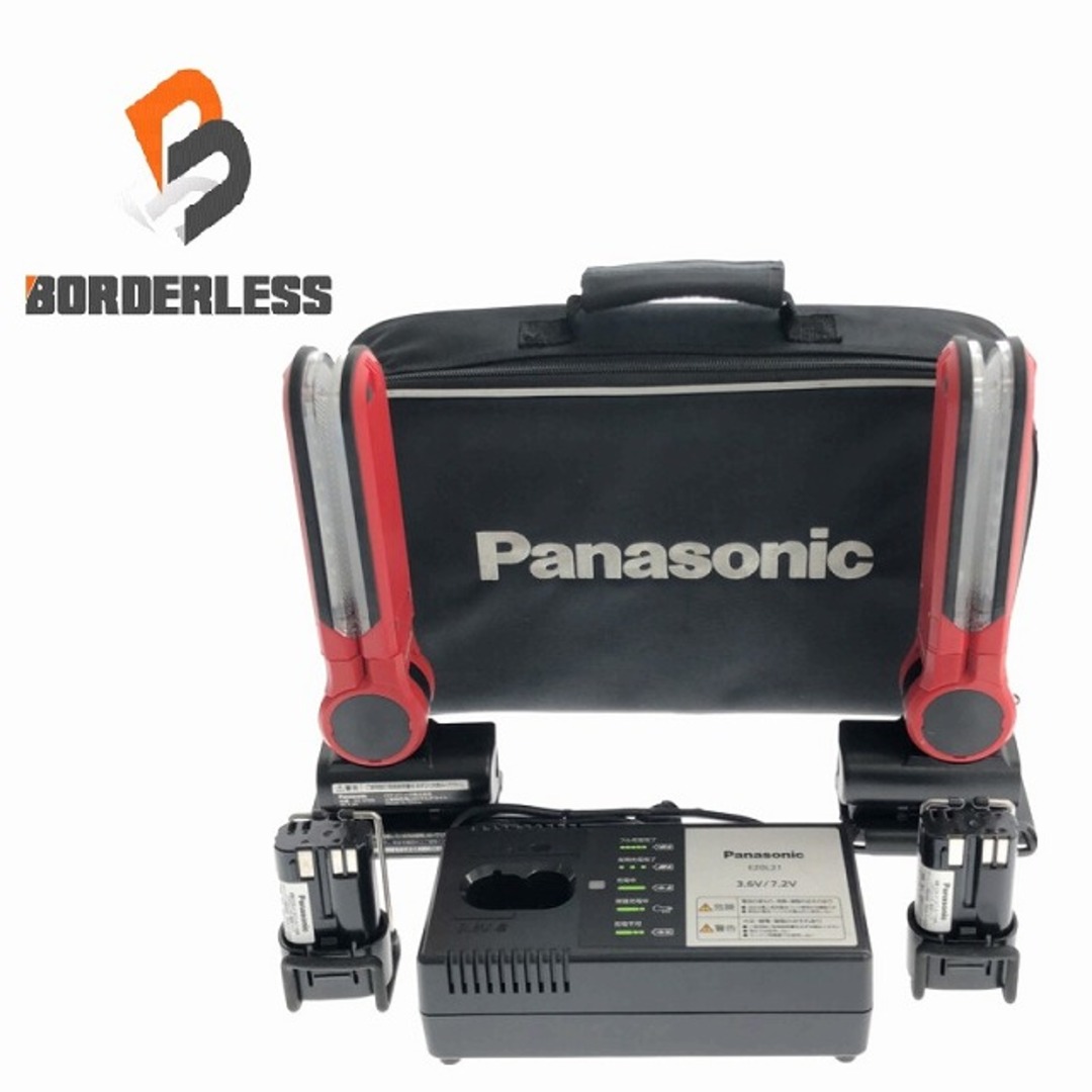 工具☆極美品 2点☆ Panasonic パナソニック 7.2V 工事用充電LEDマルチライト EZ3720 バッテリー2個(7.2V1.5Ah)付き 充電器(EZ0L21)付き 81692