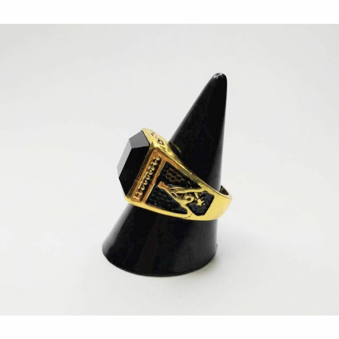 【３０号】スクエア　ブラック　リング　指輪　秘密結社　フリーメイソン メンズのアクセサリー(リング(指輪))の商品写真