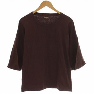 キャピタル(KAPITAL)のキャピタル Tシャツ カットソー ロンT  長袖 クルーネック 1 S 茶色(Tシャツ/カットソー(七分/長袖))