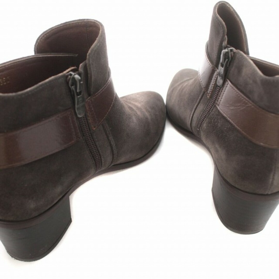DIANA(ダイアナ)のダイアナ ショートブーツ ベルト チャンキーヒール スエード 24.5cm  茶 レディースの靴/シューズ(ブーツ)の商品写真