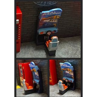 1/64スケール　アーケードゲーム機　レースゲーム　ジオラマ　フィギュア　ミニ(フィギュア)