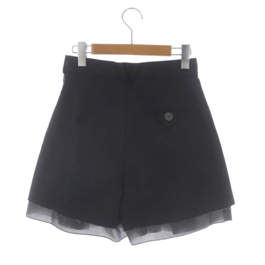 柄デザイン無地Tuck Flair Shorts ルシェルブルー