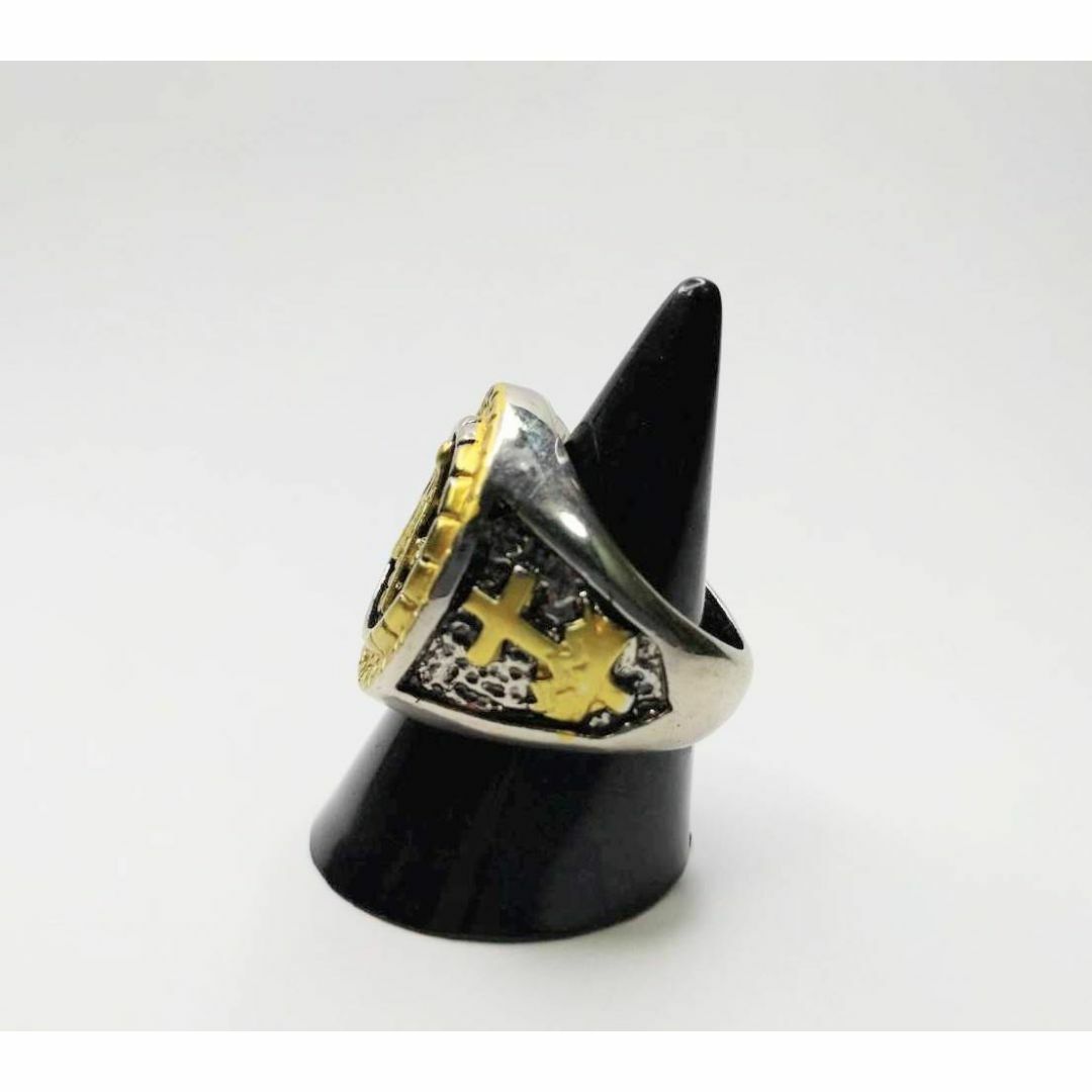 【２８号】秘密結社　リング　指輪　フリーメイソン　クロス　イルミナティー メンズのアクセサリー(リング(指輪))の商品写真