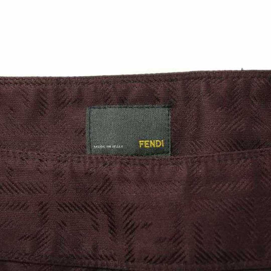 FENDI(フェンディ)のフェンディ ズッカ柄 スカート 台形 セミタイト ひざ丈 42 M ボルドー レディースのスカート(ひざ丈スカート)の商品写真