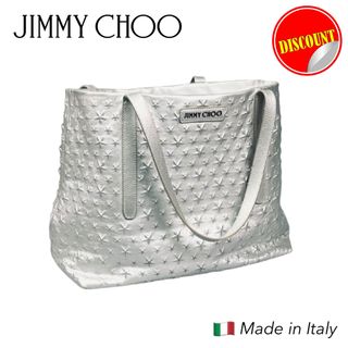 ジミーチュウ(JIMMY CHOO)のJIMMY CHOO☆スターエンボス シルバー系 本革ソフトレザー トートバッグ(トートバッグ)