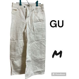 ジーユー(GU)の【美品】GU デニム ワイドパンツ(デニム/ジーンズ)