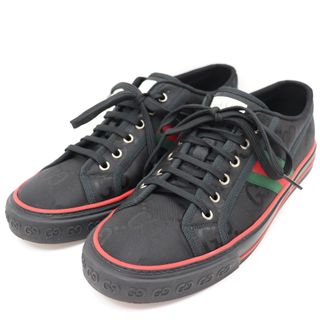 グッチ(Gucci)のITRTDPIRQ3K4 GUCCI グッチ GG柄 TENNIS テニス 1977 シェリーライン スニーカー ブラック メンズ サイズ 10(スニーカー)