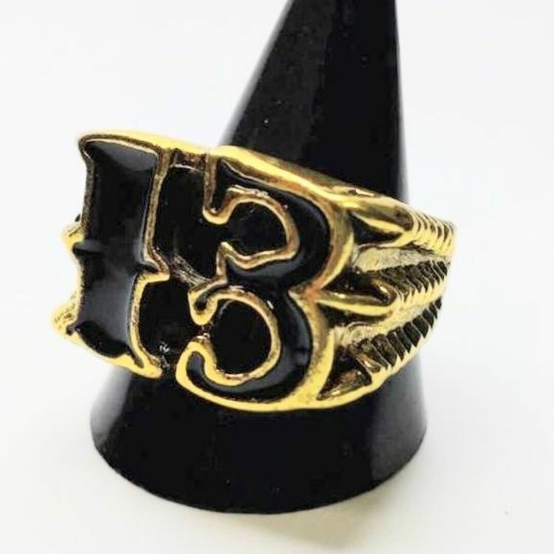 【２３号】１３　リング　指輪　ゴールド　悪魔の数字 メンズのアクセサリー(リング(指輪))の商品写真