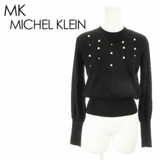 エムケーミッシェルクラン(MK MICHEL KLEIN)のエムケーミッシェルクラン マトンスリーブニット 38 黒 231125MN4R(ニット/セーター)