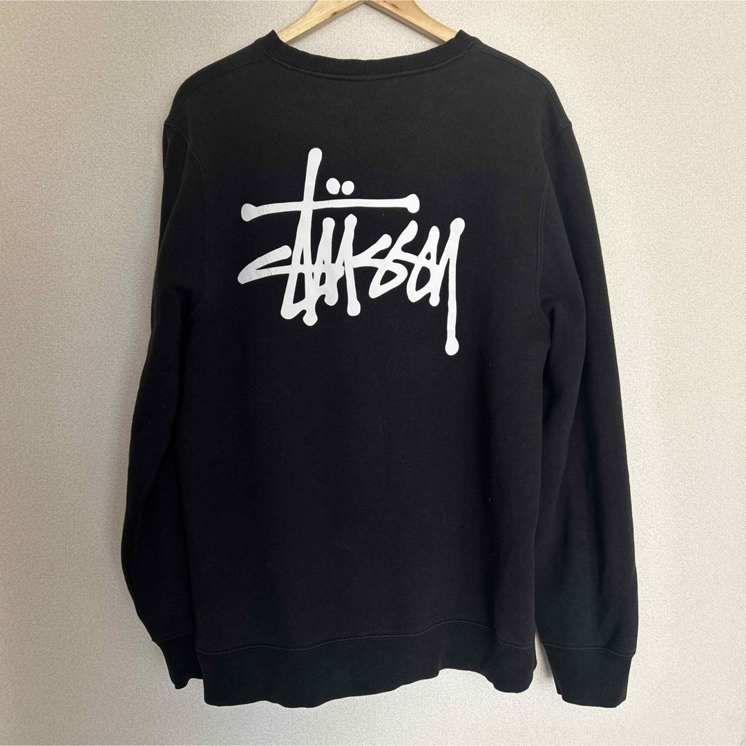 STUSSY(ステューシー)のSTUSSY ステューシー 黒 ロゴトレーナー スウェット メンズのトップス(スウェット)の商品写真