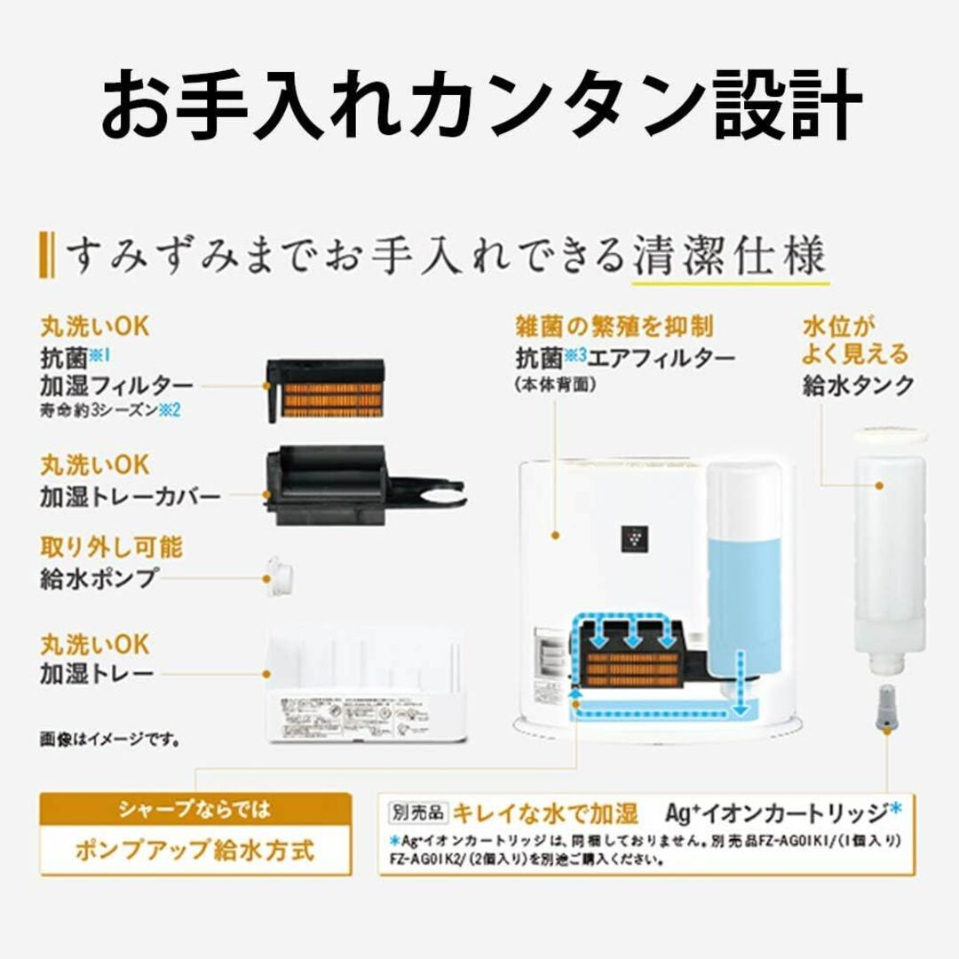 SHARP(シャープ)の加湿機能付 セラミックファンヒーター ホワイト※36773 スマホ/家電/カメラの冷暖房/空調(ファンヒーター)の商品写真