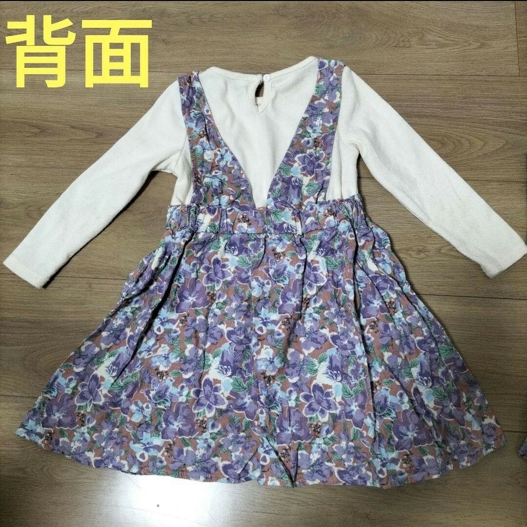 花柄ワンピース　ドッキングワンピ キッズ/ベビー/マタニティのキッズ服女の子用(90cm~)(ワンピース)の商品写真