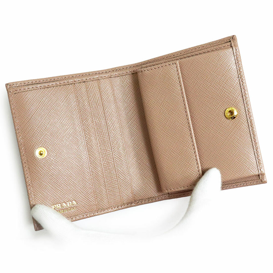 PRADA - プラダ サフィアーノ メタル コンパクト 二つ折り財布 