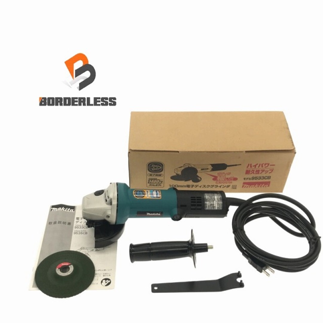 バイク☆未使用品☆makita マキタ 100ｍｍ 電子ディスクグラインダ 9533CB 最大出力1400W スリムボディ 電動工具 研磨 切断 81828