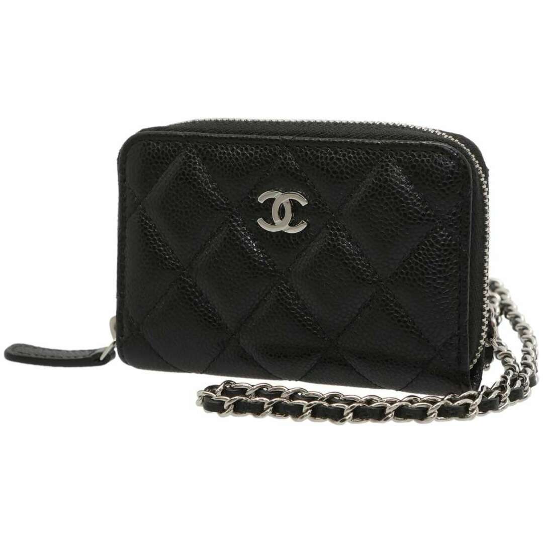 CHANEL(シャネル)のシャネル チェーンウォレット ココマーク マトラッセ クラシック ジップ AP1731 財布 カードケース 黒 レディースのファッション小物(コインケース)の商品写真