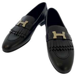 エルメス(Hermes)のエルメス ローファー モカシン ロワイヤル カーフレザー レディースサイズ35 HERMES 靴 黒(ローファー/革靴)