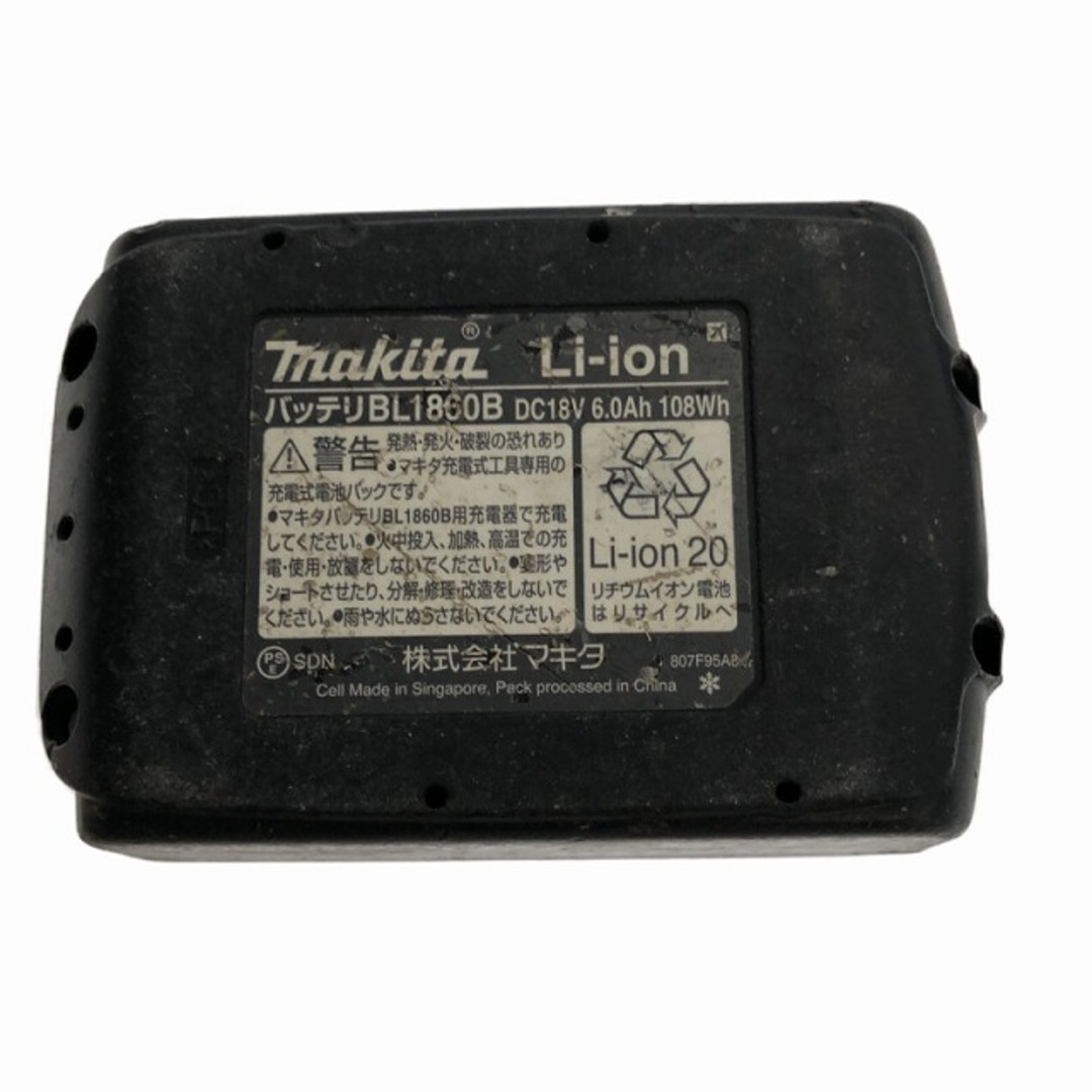 ☆中古品3個セット☆makita マキタ 18V 6.0Ah 残量表示付 純正 リチウムイオンバッテリー BL1860B リチウムイオン電池 蓄電池  81997