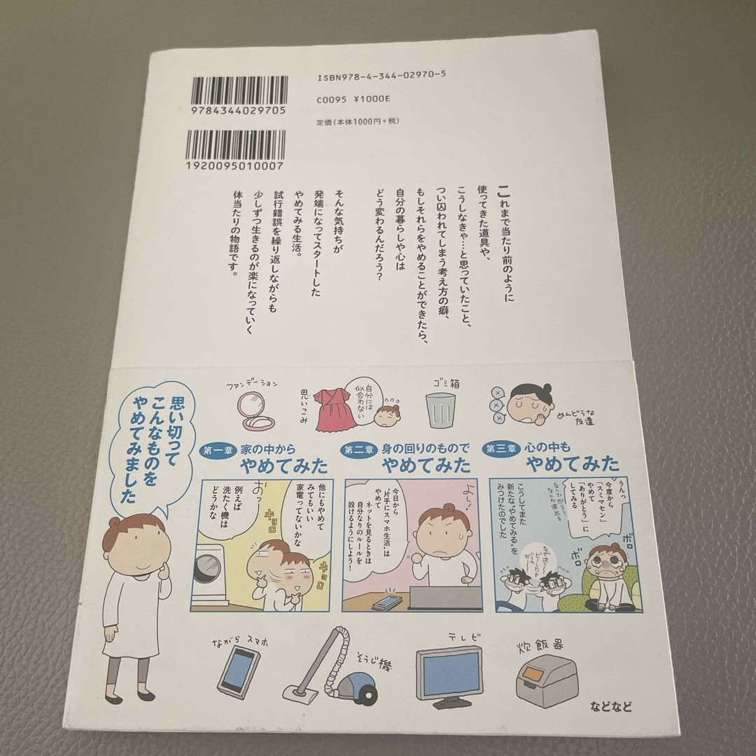 やめてみた。心の中まですっきりしていく。 エンタメ/ホビーの本(その他)の商品写真