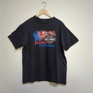 ハーレーダビッドソン(Harley Davidson)のハーレーダビッドソン　Tシャツ　／　made in USA　サイズL　ブラック(Tシャツ/カットソー(半袖/袖なし))