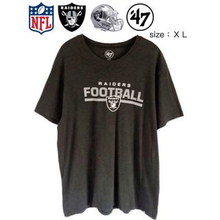 フォーティセブン(47 Brand)のNFL　Raiders　レイダース　Tシャツ　XL　ダークグレー　USA古着(Tシャツ/カットソー(半袖/袖なし))