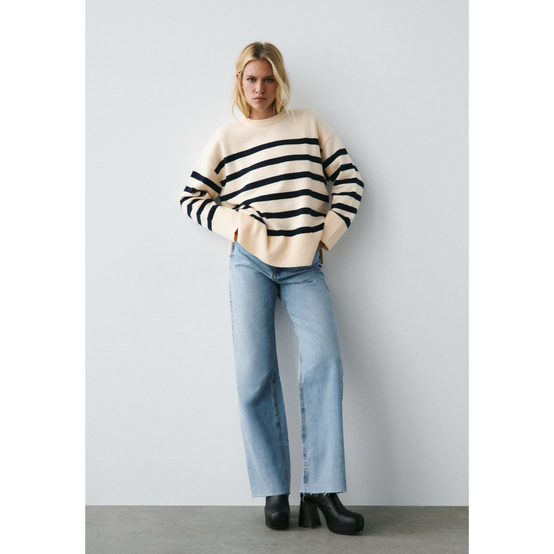 ZARA(ザラ)のZARA ボーダーニットセーター レディースのトップス(ニット/セーター)の商品写真