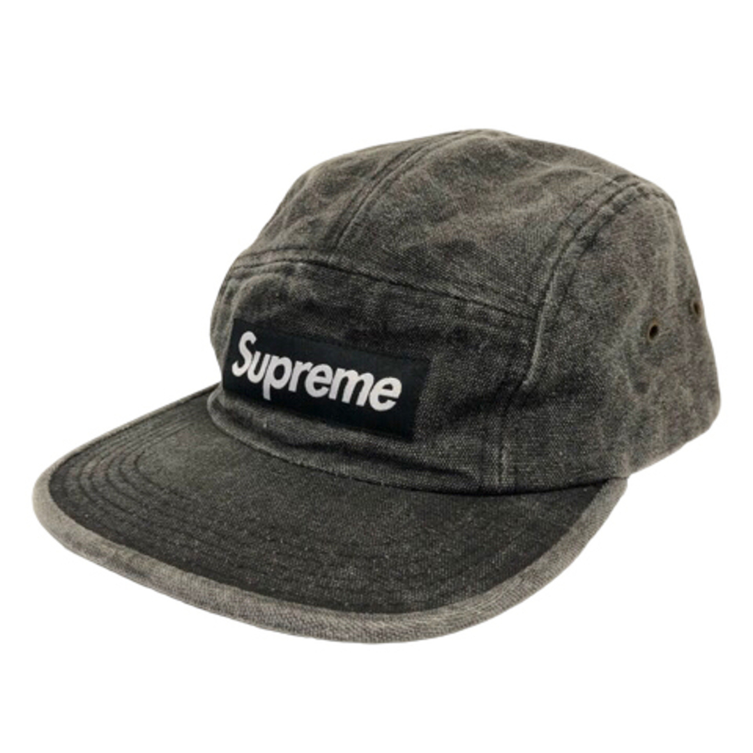 6cm頭周りシュプリーム 19AW Washed Canvas Camp Cap キャップ黒