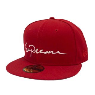 シュプリーム(Supreme)のシュプリーム ×New Era18AW ベースボールキャップ 刺繍 58.7 赤(その他)