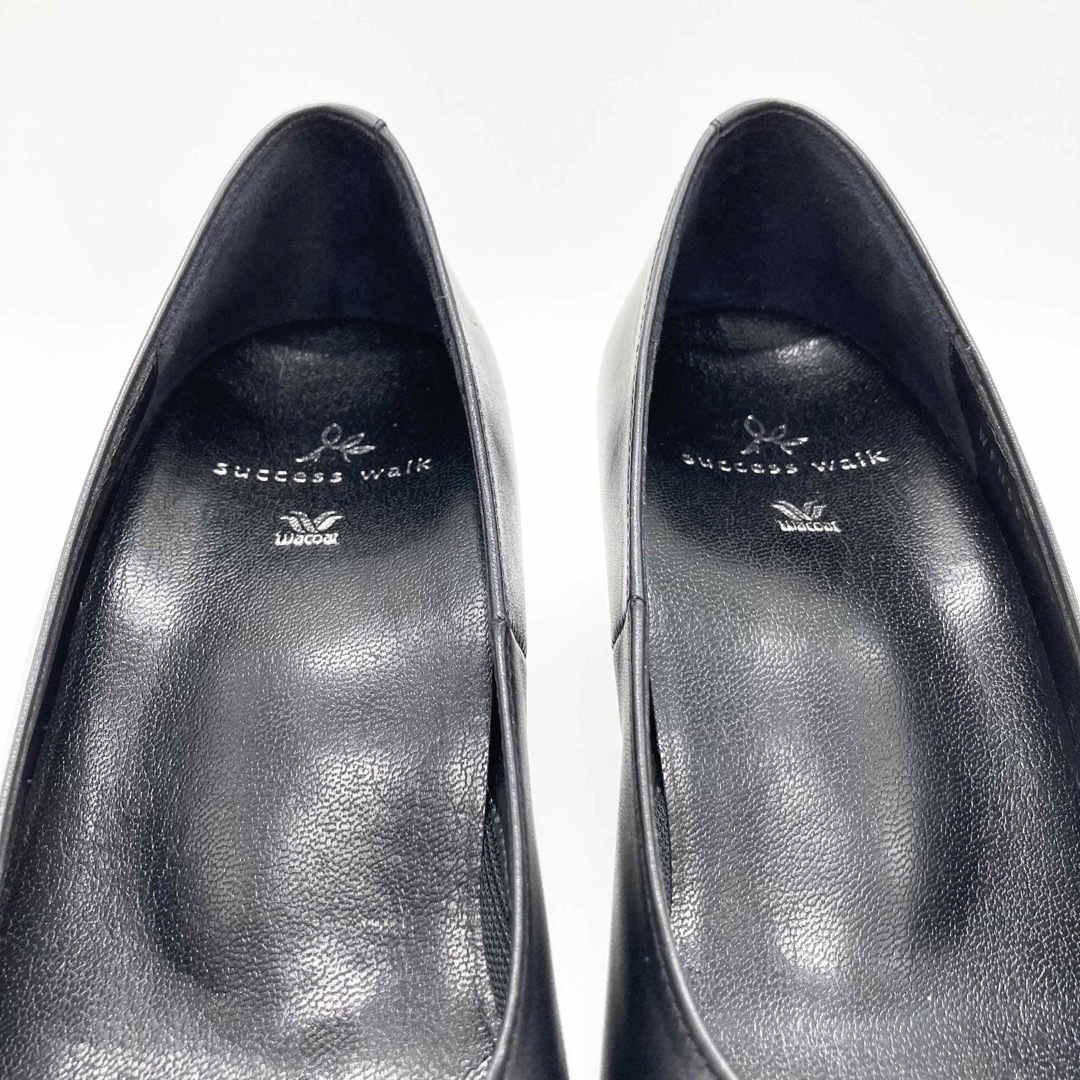 Wacoal(ワコール)の極美品！WACOALサクセスウォーク黒レザー23.5cm レディースの靴/シューズ(ハイヒール/パンプス)の商品写真