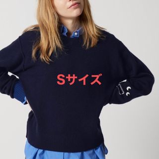 ユニクロ(UNIQLO)のユニクロ　アニヤハインドマーチ プレミアムラムクルーネックセーター　NAVY S(ニット/セーター)