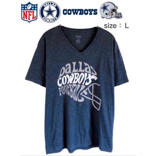 リーボック(Reebok)のNFL　ダラス・カウボーイズ　Tシャツ　L　ネイビー　USA古着(Tシャツ/カットソー(半袖/袖なし))