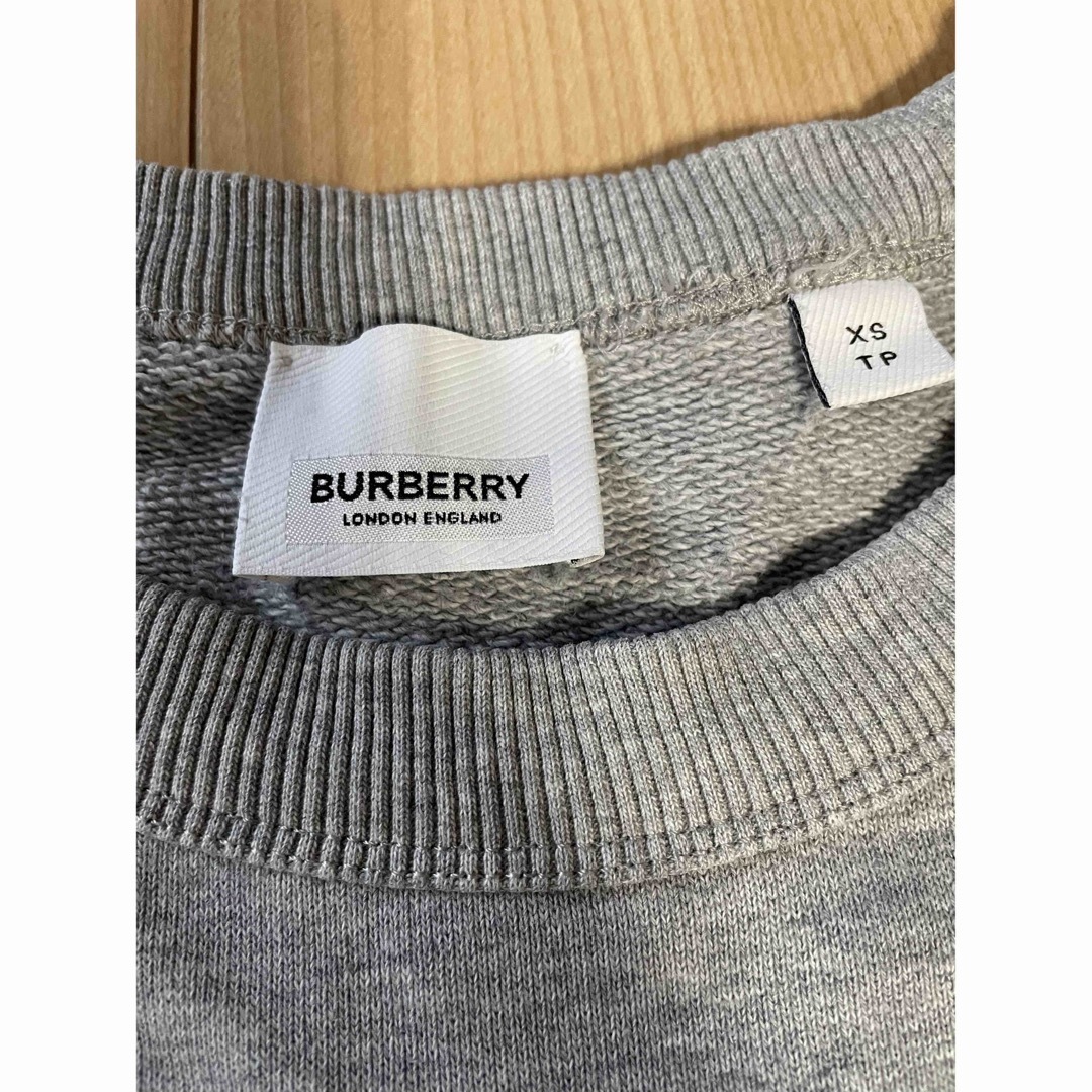 BURBERRY(バーバリー)のBURBERRY　スウェットトレーナー　XS　バンビ　刺繍　バックロゴ　鹿　灰色 メンズのトップス(スウェット)の商品写真