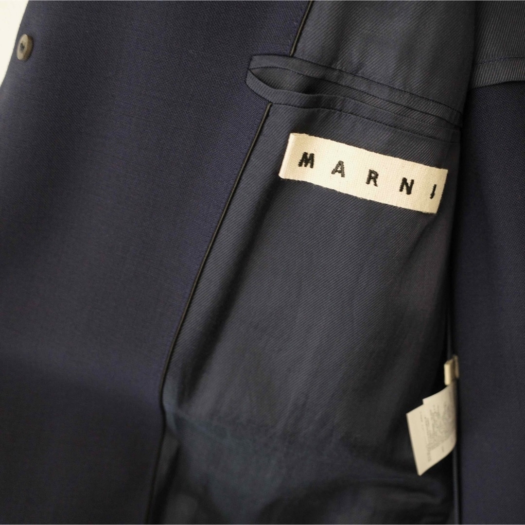 Marni(マルニ)のMARNI - ウールサージチェスターコート 2015SS 48 メンズのジャケット/アウター(チェスターコート)の商品写真