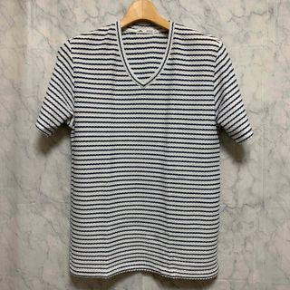 メンズメルローズ(MEN'S MELROSE)のMEN'S MELROSE ハニカムジャガードVネック半袖T(Tシャツ/カットソー(半袖/袖なし))