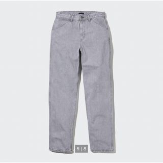 ユニクロ(UNIQLO)のUNIQLO ワイドフィットジーンズ（丈標準74～77cm）LIGHT GRAY(デニム/ジーンズ)