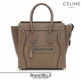 セリーヌ CELINE ラゲージマイクロショッパー ハンドバッグ レザー グレージュ  新入荷 OB1604