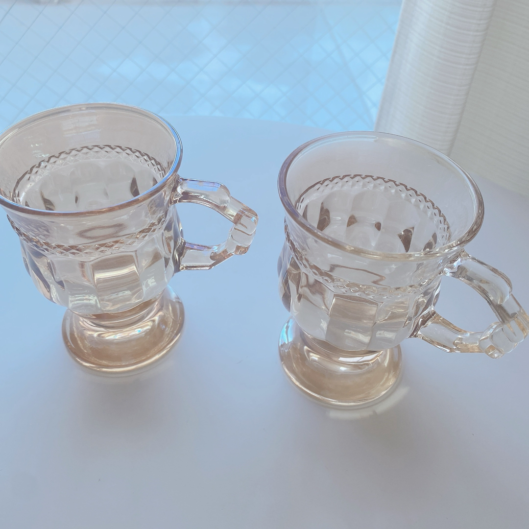 アンバーグラス　2個セット　ペア インテリア/住まい/日用品のキッチン/食器(グラス/カップ)の商品写真