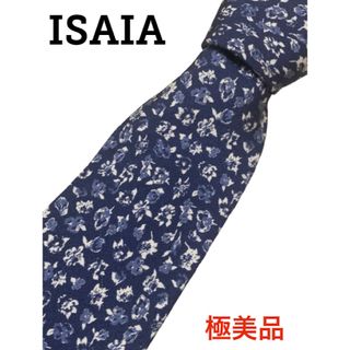 イザイア(ISAIA)のISAIA ブルー 花柄 レギュラー ネクタイ イザイア 総柄 フラワー(ネクタイ)