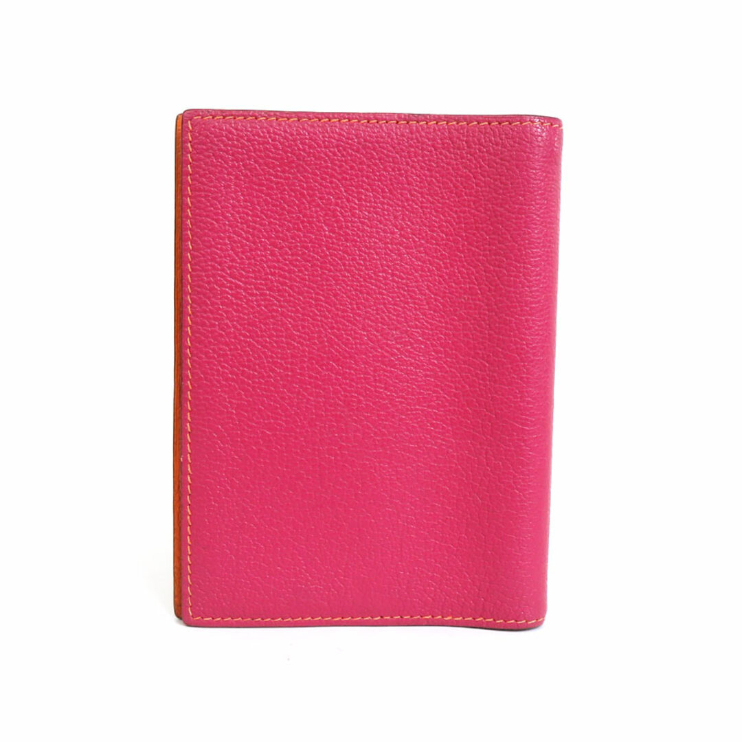 Hermes - エルメス HERMES 手帳カバー レザー マゼンタ/オレンジ ユニ