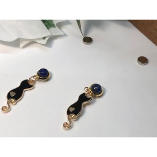 [D002]　マグネットピアス　ノンホール　ネコ(ピアス)