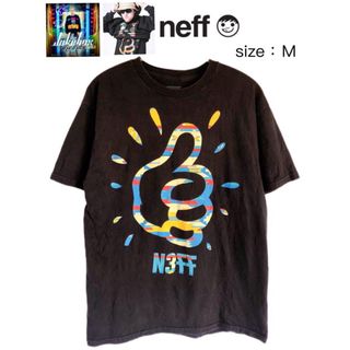 ネフ(Neff)のMac Miller ✕ Neff　Tシャツ　M　黒　USA古着(Tシャツ/カットソー(半袖/袖なし))